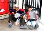 Immigrant-child muscians at Chania Central Market.