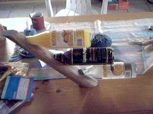 Olive-wood gift pieces are popular, some unusual like this bottle rack.